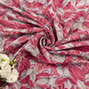 Sanskriti Vintage Pink Soft Pure Crepe Silk Sari Leaf Digital Print Saree 5.5Yd