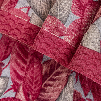 Sanskriti Vintage Pink Soft Pure Crepe Silk Sari Leaf Digital Print Saree 5.5Yd