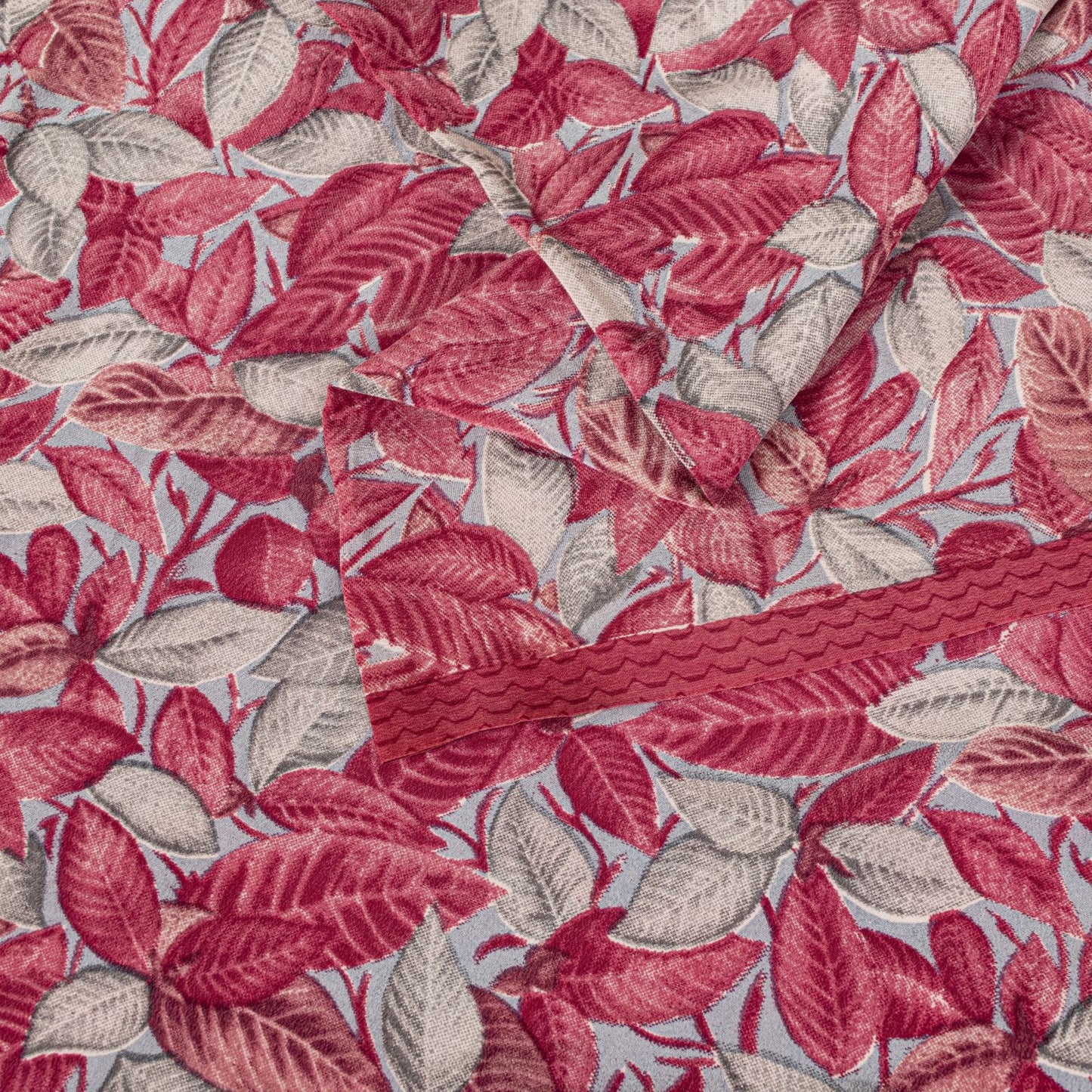 Sanskriti Vintage Pink Soft Pure Crepe Silk Sari Leaf Digital Print Saree 5.5Yd