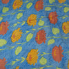 Sanskriti Vintage Blue Soft Pure Crepe Silk Sari Floral Digital Print Saree 5.5Y
