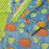 Sanskriti Vintage Blue Soft Pure Crepe Silk Sari Floral Digital Print Saree 5.5Y