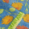 Sanskriti Vintage Blue Soft Pure Crepe Silk Sari Floral Digital Print Saree 5.5Y