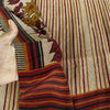 Sanskriti Vintage Beige Soft Pure Crepe SilkSari Floral Print Saree 5.5Yd Fabric