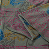Sanskriti Vintage Green Soft Pure Crepe Silk Sari Leaf Handblock Print Saree 5+Y