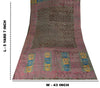 Sanskriti Vintage Green Soft Pure Crepe Silk Sari Leaf Handblock Print Saree 5+Y