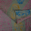 Sanskriti Vintage Green Soft Pure Crepe Silk Sari Leaf Handblock Print Saree 5+Y