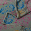 Sanskriti Vintage Green Soft Pure Crepe Silk Sari Leaf Handblock Print Saree 5+Y