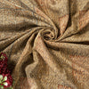 Sanskriti Vintage Soft Cream 100%Pure Crepe Silk Sari Abstract Print Saree 5.5Yd