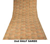 Sanskriti Vintage Soft Cream 100%Pure Crepe Silk Sari Abstract Print Saree 5.5Yd