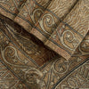 Sanskriti Vintage Soft Cream 100%Pure Crepe Silk Sari Abstract Print Saree 5.5Yd