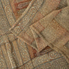 Sanskriti Vintage Soft Cream 100%Pure Crepe Silk Sari Abstract Print Saree 5.5Yd