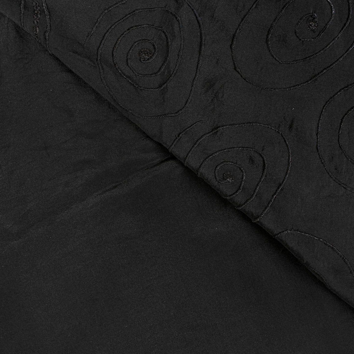 Sanskriti Vintage Soft Black Pure Crepe Silk Sari Embroidered Saree 5.5Yd Fabric
