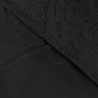 Sanskriti Vintage Soft Black Pure Crepe Silk Sari Embroidered Saree 5.5Yd Fabric