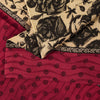 Sanskriti Vintage Cream-Black Pure Crepe Sari Floral Digital Printed Saree 5.5Yd