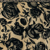 Sanskriti Vintage Cream-Black Pure Crepe Sari Floral Digital Printed Saree 5.5Yd