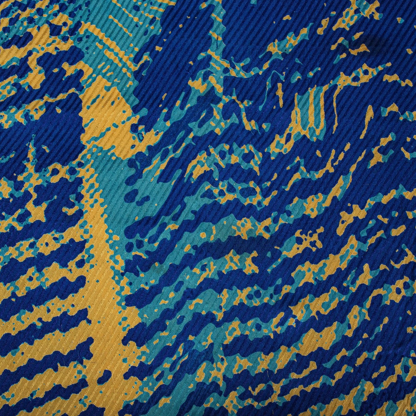 Sanskriti Vintage Saree Blue Pure Crepe Silk Abstract Printed Sari 5.5+Yd Fabric