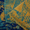 Sanskriti Vintage Saree Blue Pure Crepe Silk Abstract Printed Sari 5.5+Yd Fabric