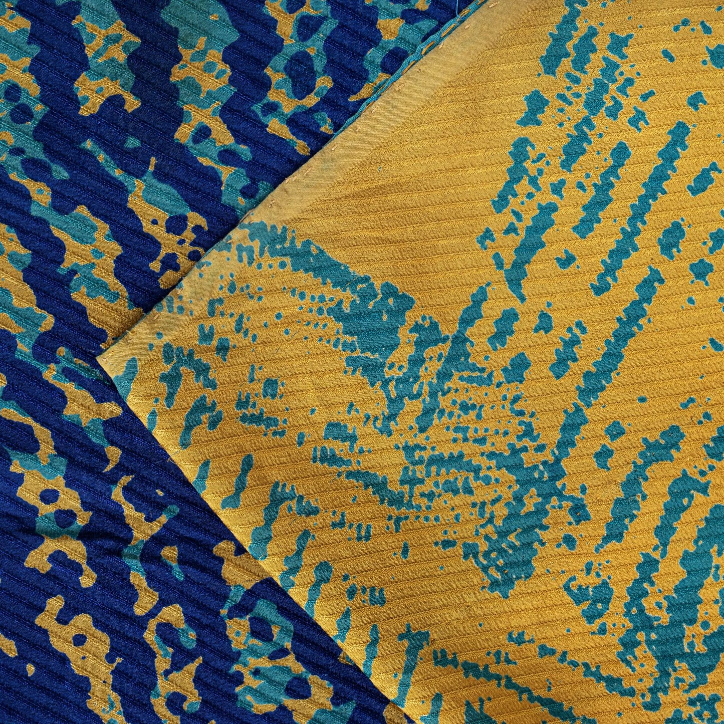 Sanskriti Vintage Saree Blue Pure Crepe Silk Abstract Printed Sari 5.5+Yd Fabric