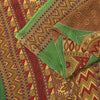 Sanskriti Vintage Saree Green 100% Pure Crepe Silk Mandala Art Print Sari 5.5+Yd