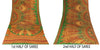 Sanskriti Vintage Saree Green 100% Pure Crepe Silk Mandala Art Print Sari 5.5+Yd