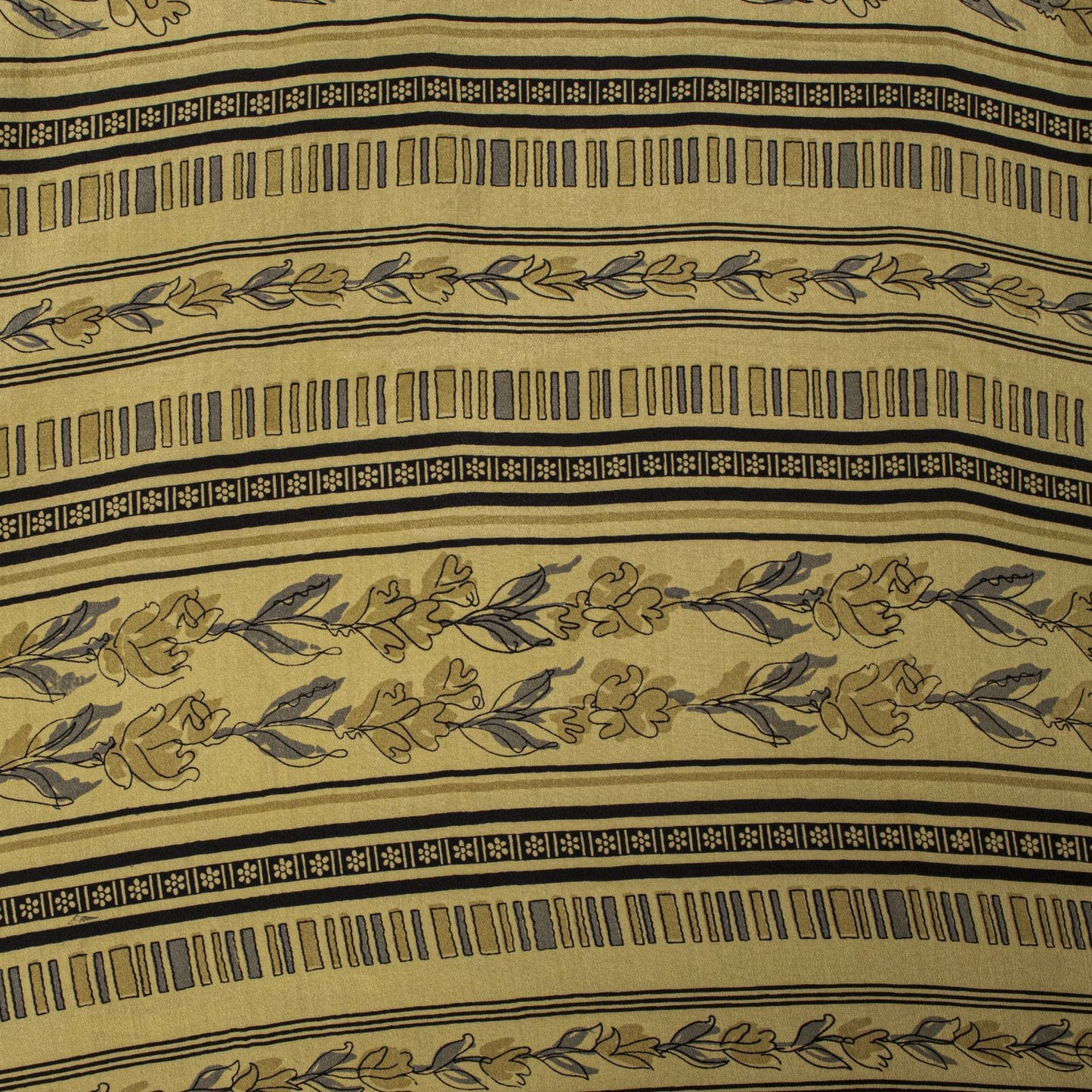 Sanskriti Vintage Cream Pure Crepe Silk Saree Floral Strip Printed 5.5 Yard Sari