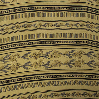 Sanskriti Vintage Cream Pure Crepe Silk Saree Floral Strip Printed 5.5 Yard Sari