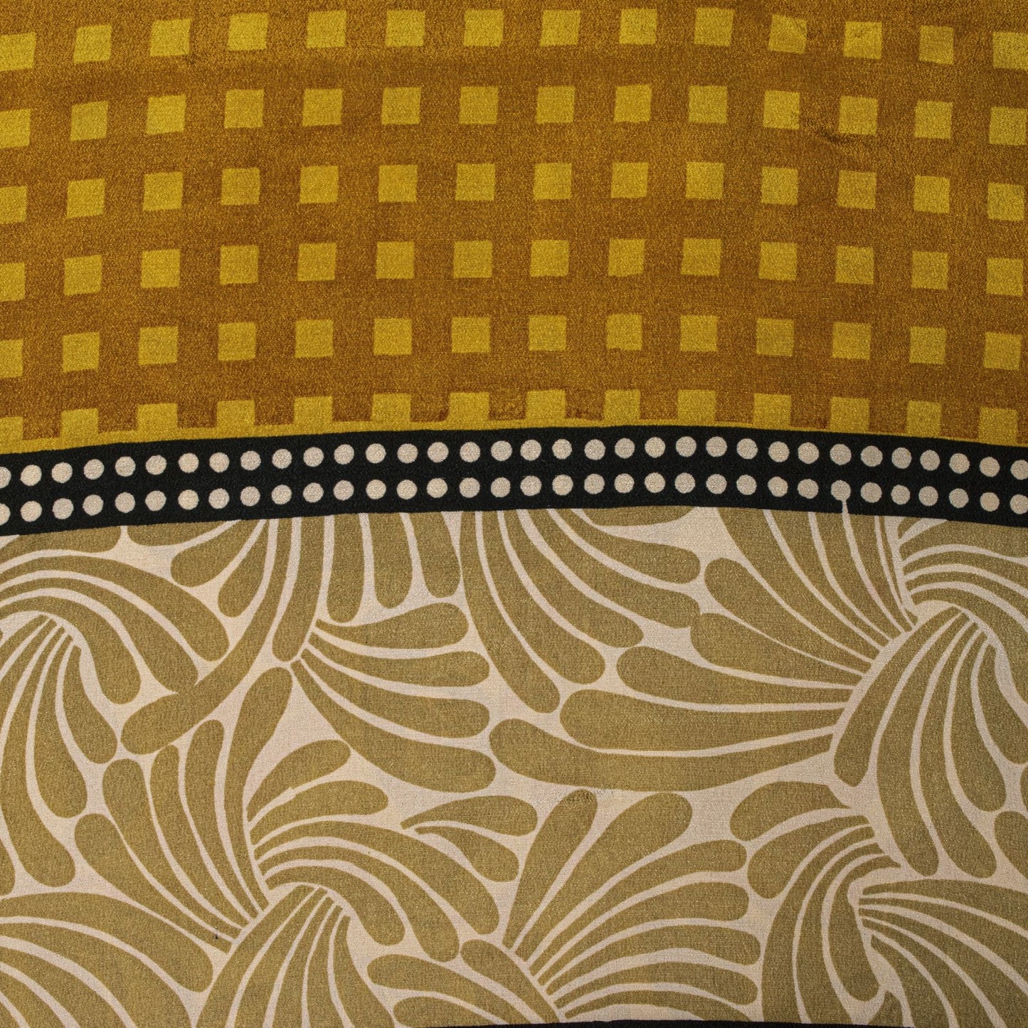 Sanskriti Vintage Yellow Pure Crepe Silk Saree Abstract Floral Print Sari 5.5Yd