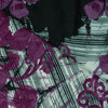 Sanskriti Vintage Saree Purple Pure Crepe Silk Floral Screen Printed Sari 5.5+Yd