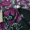 Sanskriti Vintage Saree Purple Pure Crepe Silk Floral Screen Printed Sari 5.5+Yd