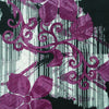 Sanskriti Vintage Saree Purple Pure Crepe Silk Floral Screen Printed Sari 5.5+Yd