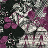 Sanskriti Vintage Saree Purple Pure Crepe Silk Floral Screen Printed Sari 5.5+Yd