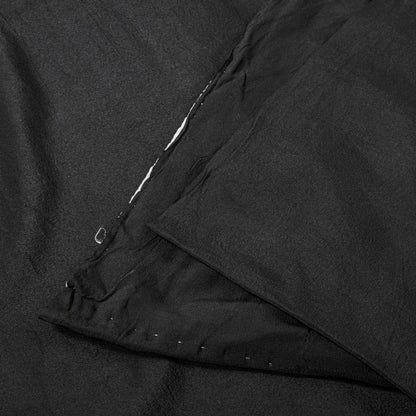 Sanskriti Vintage Saree Black Pure Crepe Solid/Plain Sari 5.5+Yd Craft Fabric