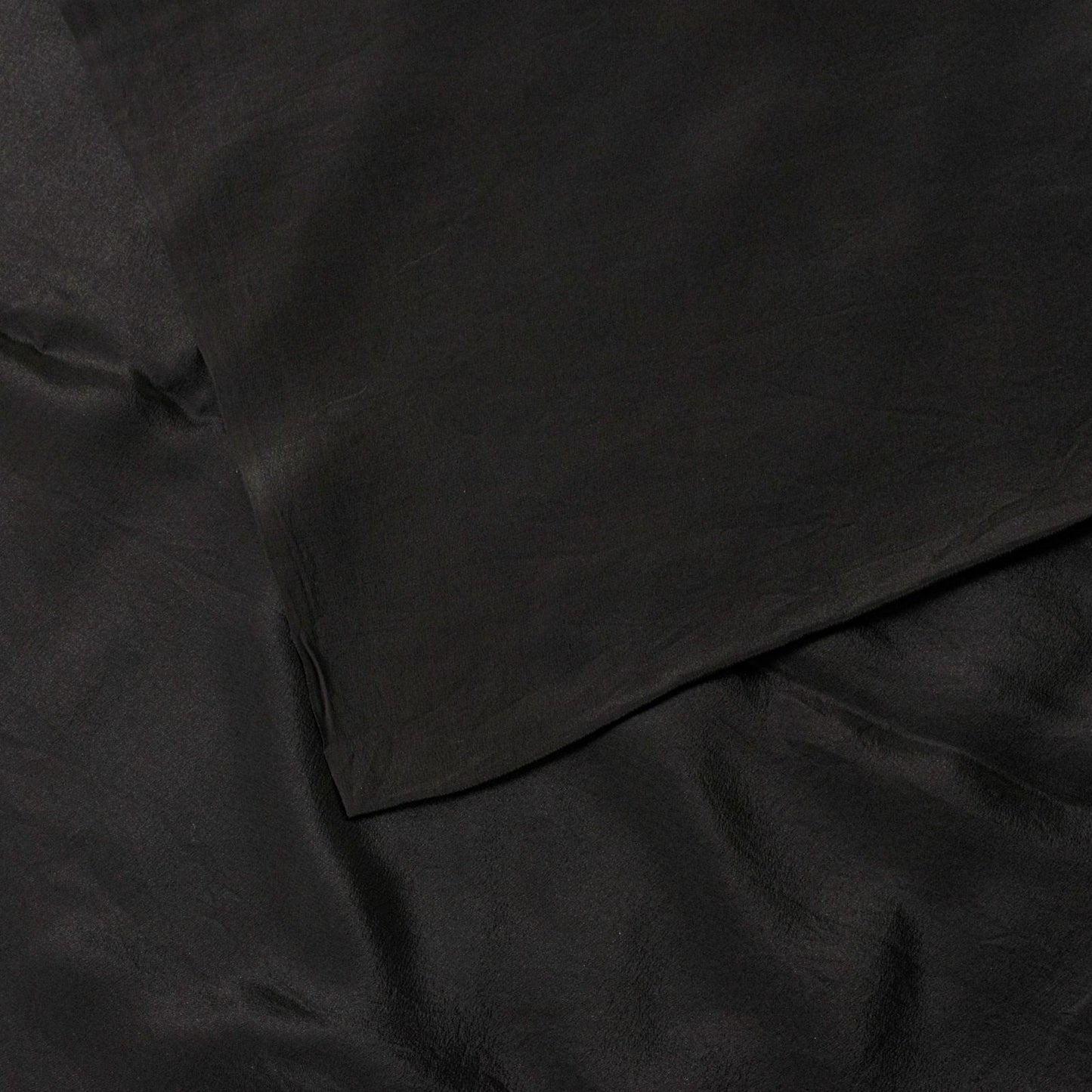 Sanskriti Vintage Saree Black Pure Crepe Solid/Plain Sari 5.5+Yd Craft Fabric