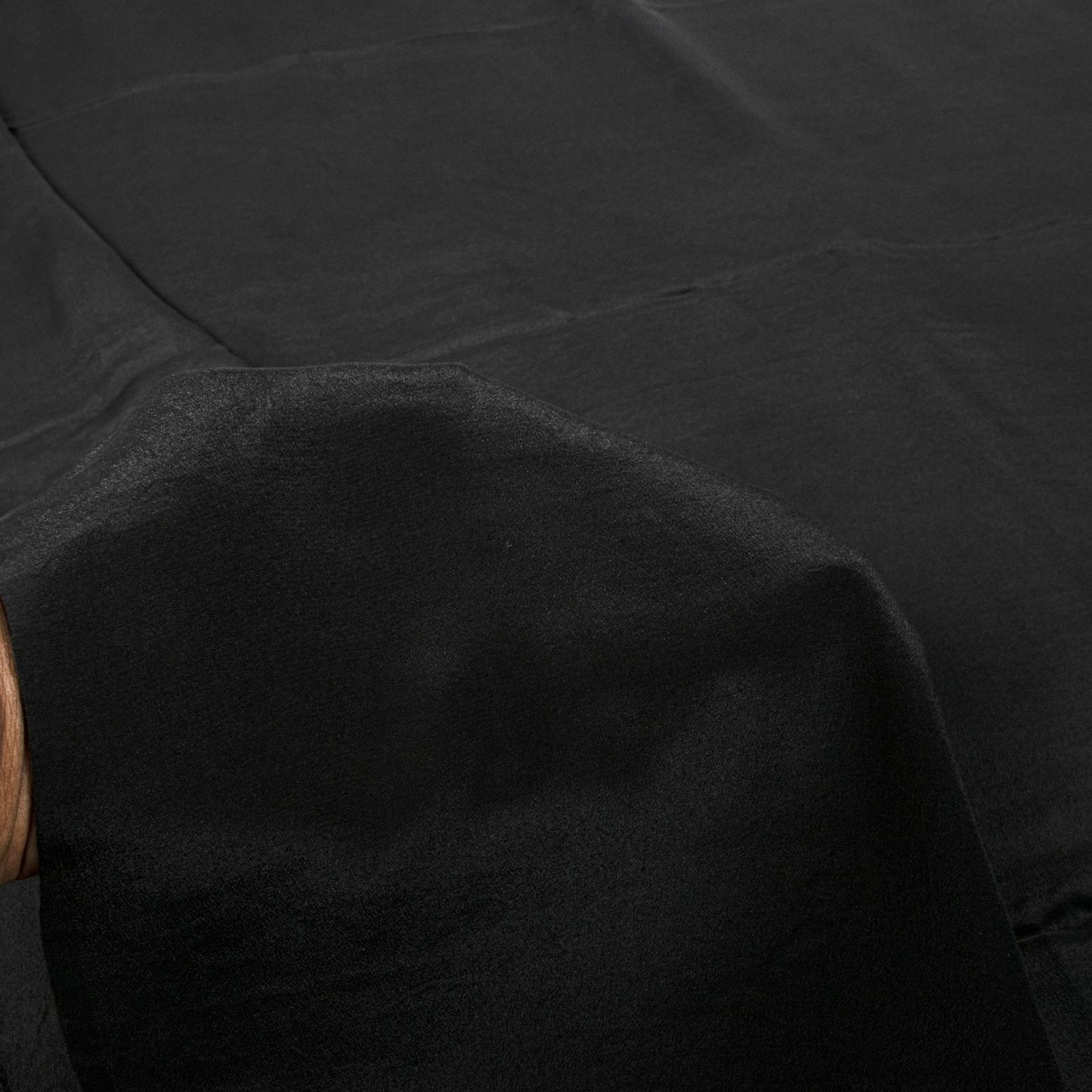 Sanskriti Vintage Saree Black Pure Crepe Solid/Plain Sari 5.5+Yd Craft Fabric