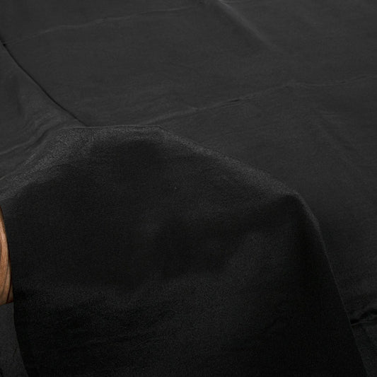 Sanskriti Vintage Saree Black Pure Crepe Solid/Plain Sari 5.5+Yd Craft Fabric