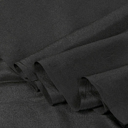 Sanskriti Vintage Saree Black Pure Crepe Solid/Plain Sari 5.5+Yd Craft Fabric
