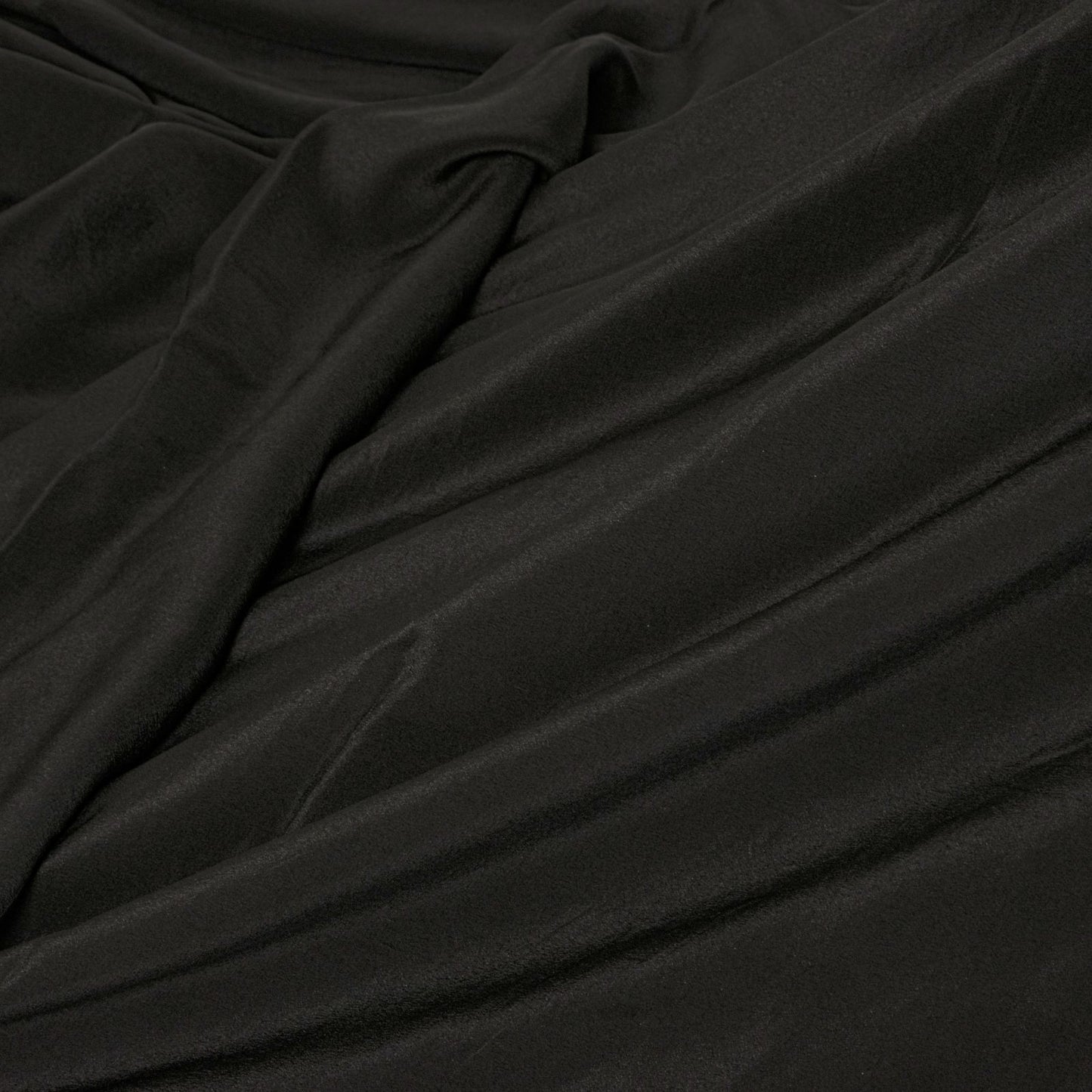 Sanskriti Vintage Saree Black Pure Crepe Solid/Plain Sari 5.5+Yd Craft Fabric