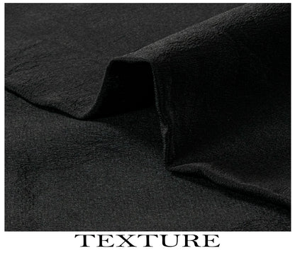 Sanskriti Vintage Saree Black Pure Crepe Solid/Plain Sari 5.5+Yd Craft Fabric