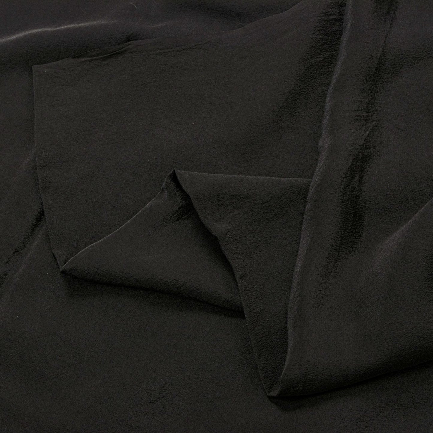 Sanskriti Vintage Saree Black Pure Crepe Solid/Plain Sari 5.5+Yd Craft Fabric