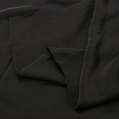 Sanskriti Vintage Saree Black Pure Crepe Solid/Plain Sari 5.5+Yd Craft Fabric