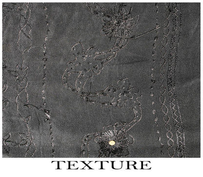 Sanskriti Vintage Saree Black Pure Crepe KashmirAari Embroidery Sari 5+Yd Fabric