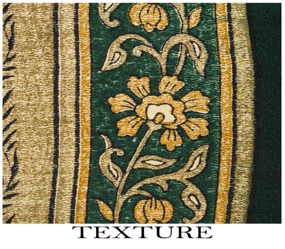 Sanskriti Vintage Saree Beige Pure Crepe Sanganeri Block Print Sari 5.5Yd Fabric