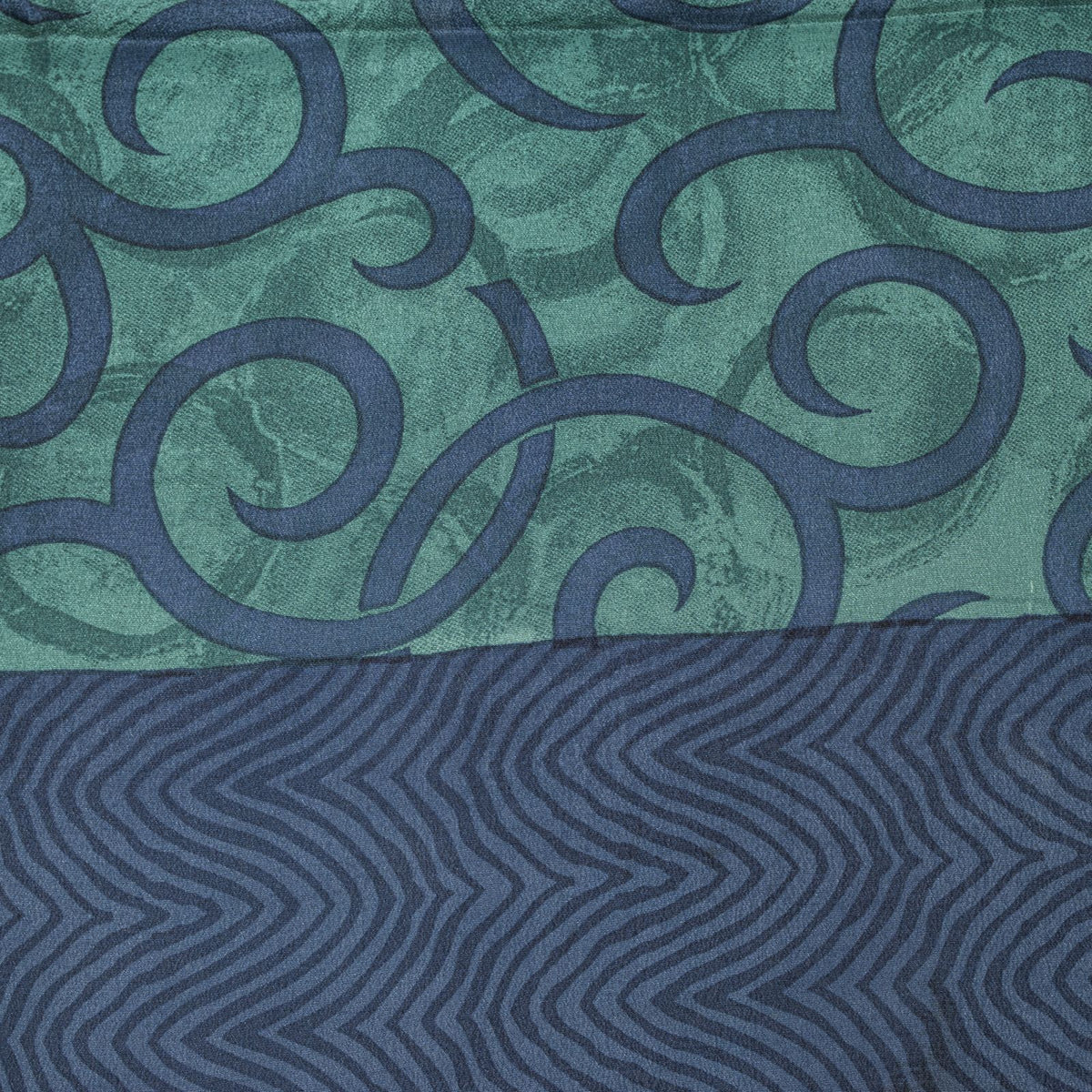 Sanskriti Vintage Abstract Print Pure Crepe Saree Blue Sari 5.5+Yd Craft Fabric