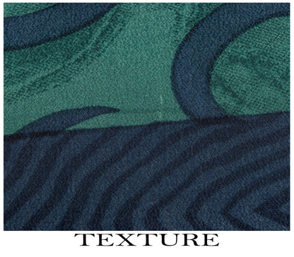 Sanskriti Vintage Abstract Print Pure Crepe Saree Blue Sari 5.5+Yd Craft Fabric