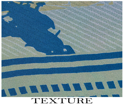 Sanskriti Vintage Saree Blue Pure Crepe Floral Printed Sari 5.5+Yd Craft Fabric