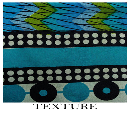Sanskriti Vintage Saree Blue Pure Crepe Geometric Print Sari 5.5+Yd Craft Fabric