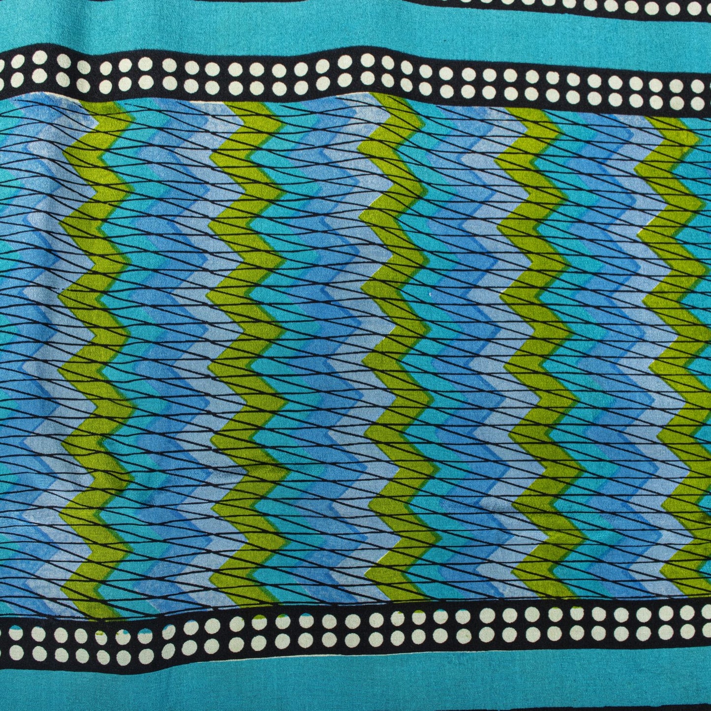 Sanskriti Vintage Saree Blue Pure Crepe Geometric Print Sari 5.5+Yd Craft Fabric
