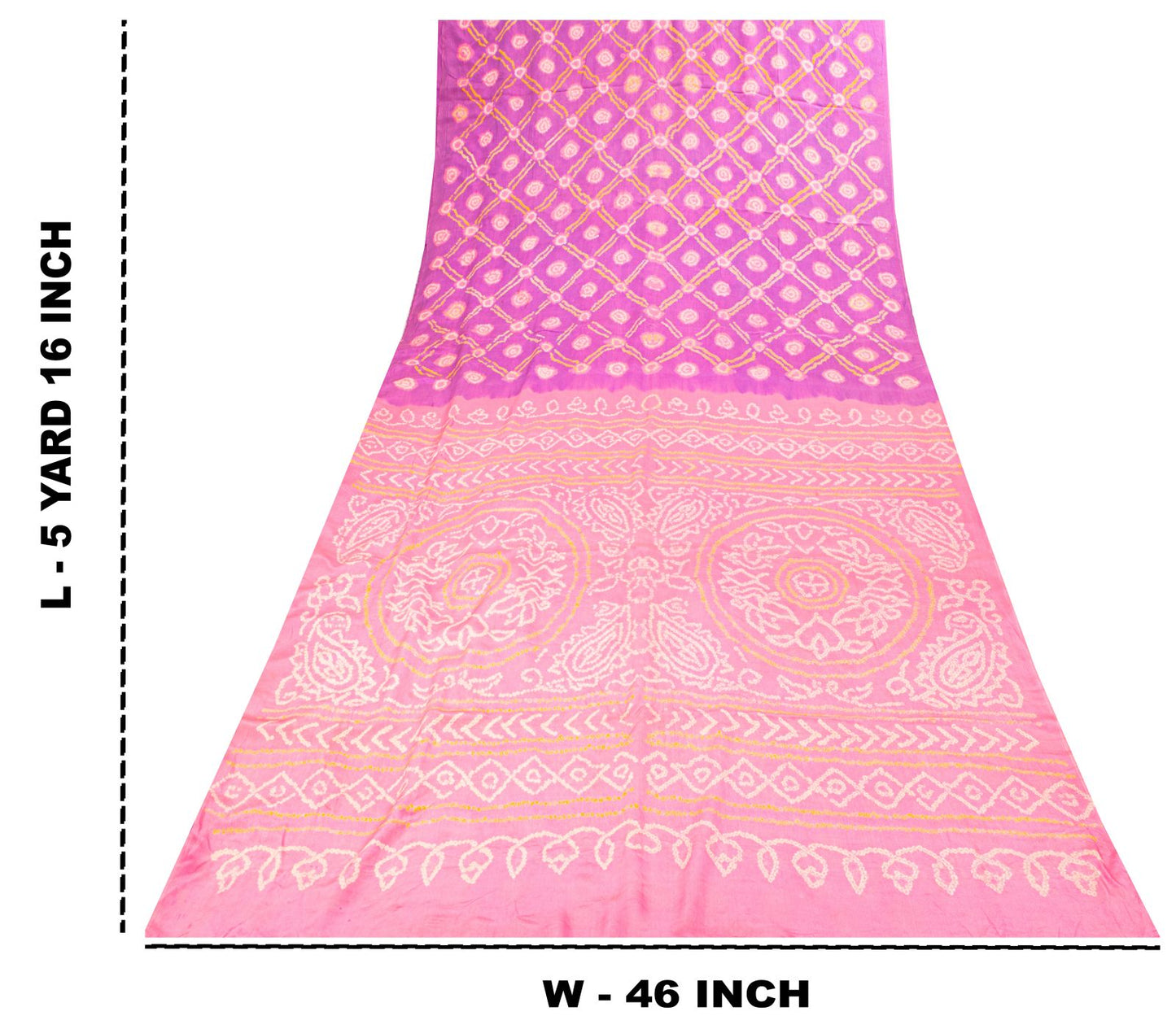Sanskriti Vintage Saree Purple Pure Crepe Floral Bandhani Work Sari 5+Yd Fabric