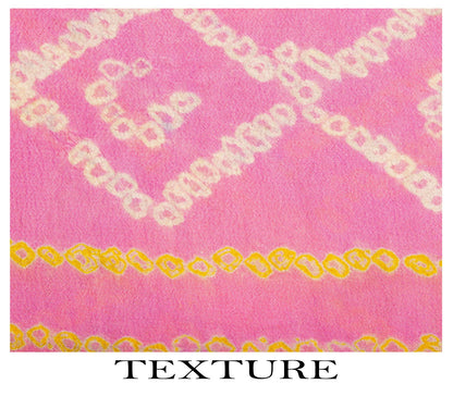 Sanskriti Vintage Saree Purple Pure Crepe Floral Bandhani Work Sari 5+Yd Fabric