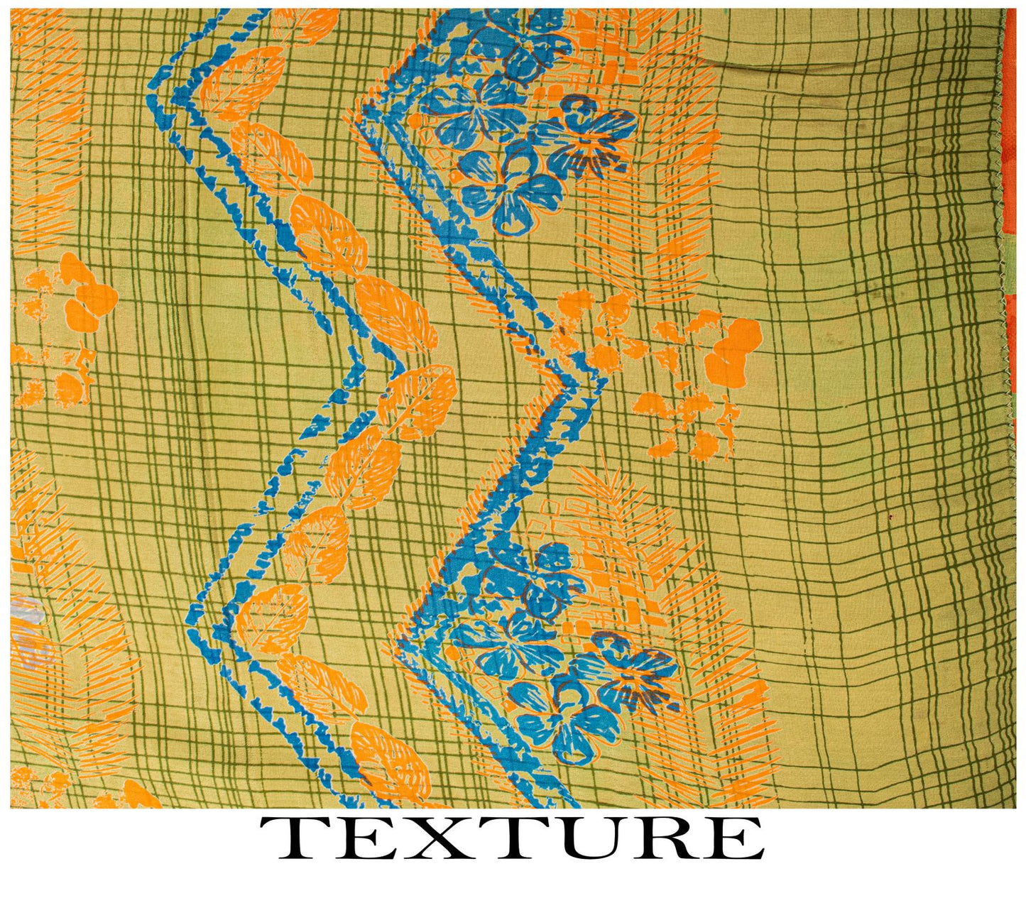 Sanskriti Vintage Saree Orange Pure Crepe Floral Printed Sari 5 Yd Craft Fabric